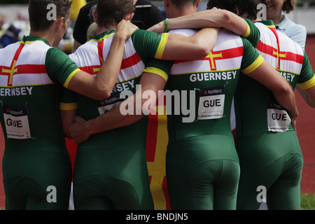 Guernesey remporte le 4x400m relais chez Natwest Island Games 2009, le 3 juillet 2009 Banque D'Images