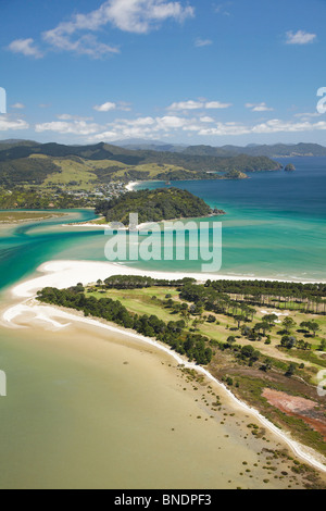 Les Dunes Golf Resort, plage de Coopers Beach, entrée à Whangapoua Harbour, Misaki, péninsule de Coromandel, Nord Est, Nouvelle-Zélande Banque D'Images