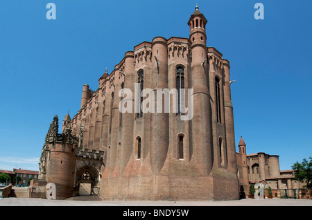 Belle vieille cathédrale Sainte Cécile à Albi, Tarn, France Banque D'Images