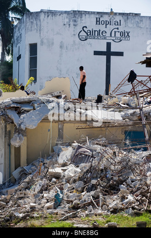 Dommages à l'épicentre du séisme de janvier 2010, LÉOGÂNE, Haïti, Caraïbes Banque D'Images