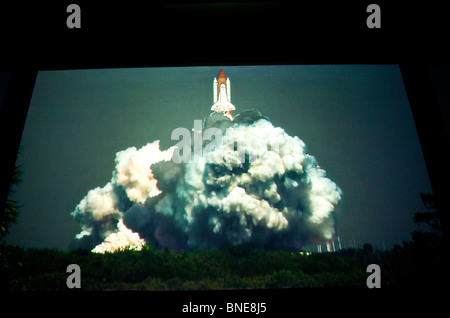 Film sur le décollage de la navette spatiale, Houston, Texas, en Amérique du Nord, Etats-Unis Banque D'Images