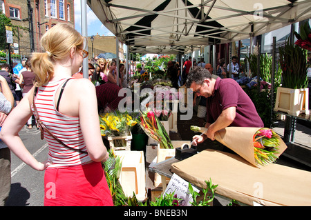 Columbia Road Flower Market, Columbia Road, Bethnal Green, le quartier londonien de Tower Hamlets, Grand Londres, Royaume-Uni Banque D'Images