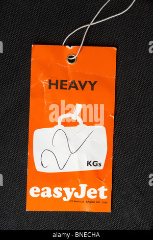 22 kg d'embonpoint easyjet vol lourd étiquette bagage Banque D'Images