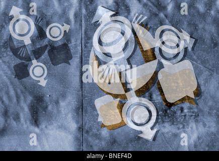 Formes géométriques métallique faite pour envelopper par l'alignement de la couture à la fois Banque D'Images