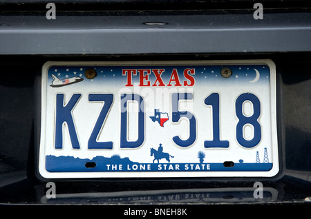 Nouveau Texas Lone Star State license plate dans le Texas, USA Banque D'Images