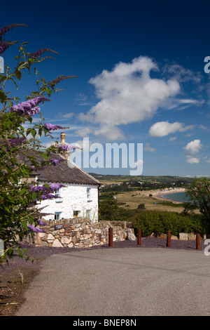 Royaume-uni, Pays de Galles, Gwynedd, Péninsule de Lleyn, Abersoch, Bwlch, Machroes Tocyn, ferme, donnant sur plage et golf Banque D'Images