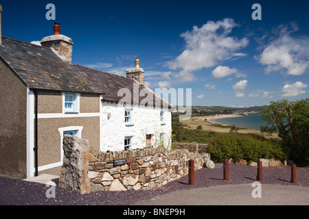 Royaume-uni, Pays de Galles, Gwynedd, Abersoch, Bwlch, Machroes Tocyn, ferme, donnant sur plage et golf Banque D'Images