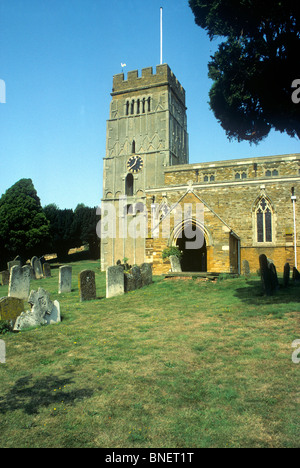 Earls Barton, tour de l'église saxonne Northamptonshire, Angleterre UK English clochers Banque D'Images