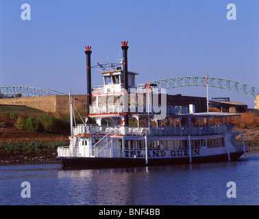 « Island Queen » Mississippi Steamboat, Memphis, Tennessee, États-Unis d'Amérique Banque D'Images