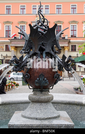 Fontaine, Solny Square, Wrocław, Pologne Banque D'Images