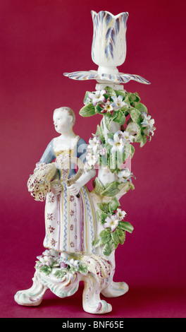 Avec chandelier, Figurine Porcelaine Bow, vers 1760, UK, London, London Museum Banque D'Images