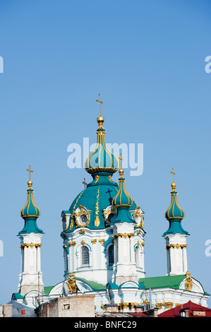 L'église St Andrews 1754 par Bartelomeo Andriyivsky décent sur Andrews Rastrelli Uzviz, Kiev, Ukraine, Europe de l'Est Banque D'Images