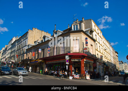 Rue de Belleville Paris France Europe Banque D'Images