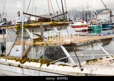 USA ; Alaska ; Pétersbourg bateau négligées ; Banque D'Images