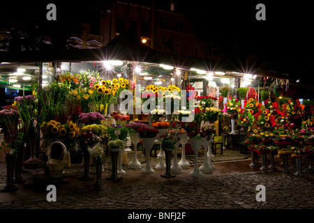 Marché aux fleurs à la place Solny, Wroclaw, Pologne - Juillet 2010 Banque D'Images