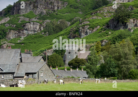 L'église Holy Trinity Chapel Stile Langdale Lake District Cumbria England Banque D'Images