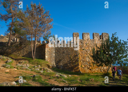 Le Kale château perché dans Alanya Turquie côte Méditerranée Asie Banque D'Images