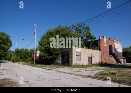 Des bâtiments abandonnés Saginaw Michigan USA Banque D'Images