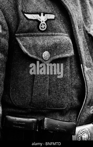 Les soldats de l'armée allemande WW2 uniforme. Monochrome Banque D'Images