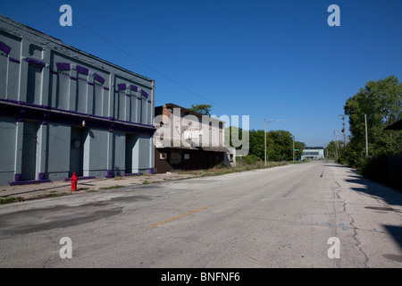 Des bâtiments abandonnés Saginaw Michigan USA Banque D'Images