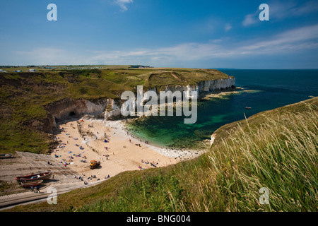 Soleil au nord, à l'atterrissage à Flamborough Head sur un jour Mid-Summers Banque D'Images