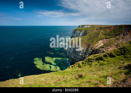 Soleil au nord, à l'atterrissage à Flamborough Head sur un jour Mid-Summers Banque D'Images