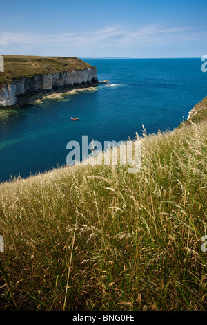 Soleil au nord, à l'atterrissage à Flamborough Head sur un jour Mid-Summers Banque D'Images