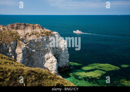 Soleil au nord, à l'atterrissage à Flamborough Head sur un jour Mid-Summers Banque D'Images