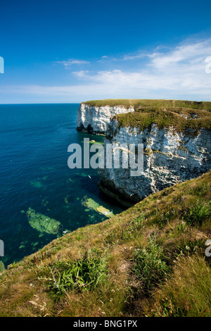 Soleil au nord, à l'atterrissage à Flamborough Head sur un jour Mid-Summers Banque D'Images