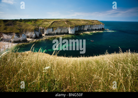 Soleil au nord, à l'atterrissage à Flamborough Head sur un jour Mid-Summers Banque D'Images