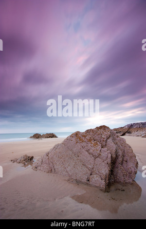 Coucher de Sharrow Whitsand Bay Point Cornwall Banque D'Images