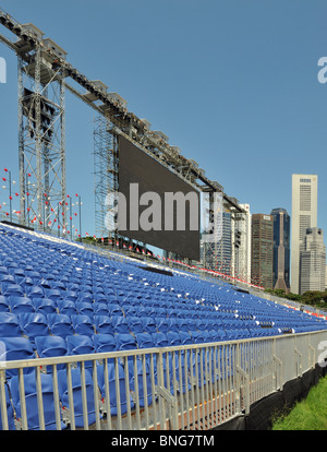 Les structures temporaires dans le centre de Padang à Singapour le transformer en une arène pour les Jeux Olympiques de la jeunesse et de la journée nationale Banque D'Images