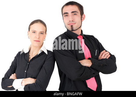 Portrait de deux jeunes gens d'affaires et réussie, studio shot Banque D'Images