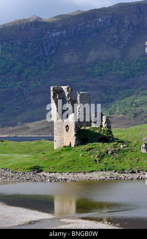 Château d'Ardvreck, Loch Assynt, Sutherland, Scotland, Royaume-Uni, Europe. Banque D'Images