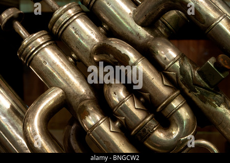 Trumpet artefact trouvé dans l'historique village de pin blanc à Ludington, Michigan Banque D'Images