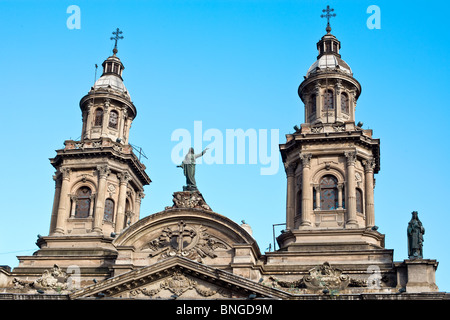 La Cathédrale de Santiago du Chili Banque D'Images