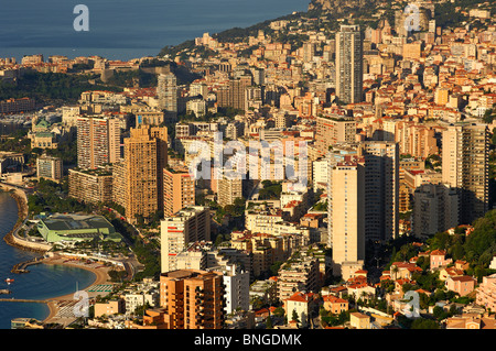 Voir à Monte Carlo sur la côte de la Côte d'Azur, Principauté de Monaco Banque D'Images