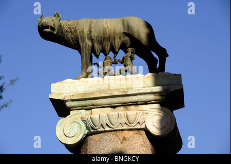 Italie, Rome, Campidoglio, statue de loup Banque D'Images