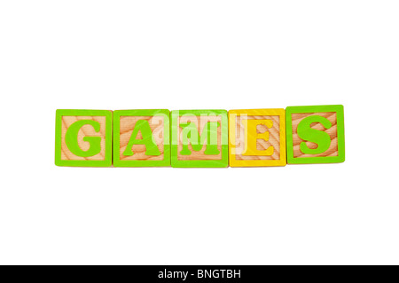 Alphabet Blocks spelling pour enfants Jeux le mot Banque D'Images