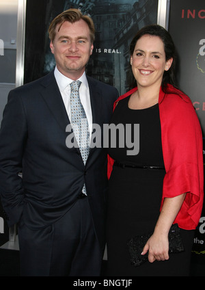 CHRISTOPHER NOLAN, EMMA THOMAS CRÉATION LOS ANGELES PREMIERE LOS ANGELES CALIFORNIA USA 13 Juillet 2010 Banque D'Images