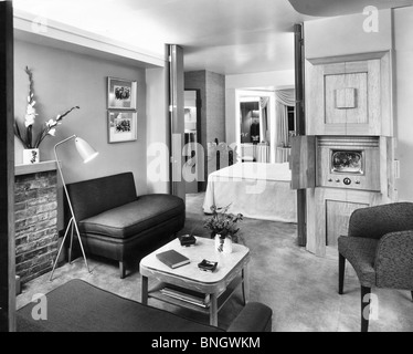 Intérieur d'un salon, style années 50 Banque D'Images