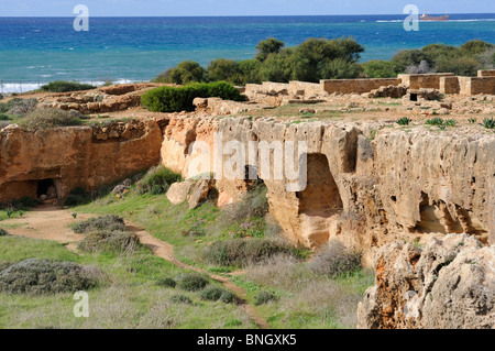 Tombes des rois sont une nécropole à Paphos Chypre niches funéraires sépulture grec ancien 300 AV aristocrates ptolémaïque Banque D'Images