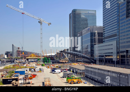 Site de construction de la gare de Canary Wharf pour de nouveaux services de traverse Banque D'Images