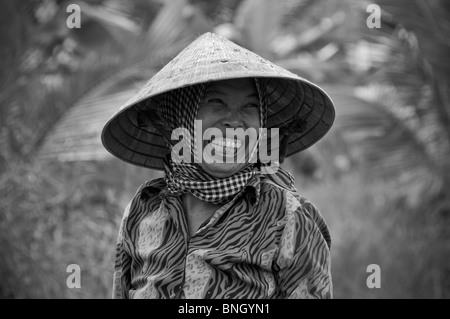 Delta du Mékong & Rizière fonctionne, Delta du Mékong, Vietnam Banque D'Images