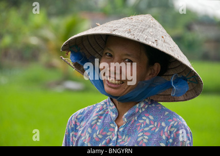 Delta du Mékong & Rizière fonctionne, Delta du Mékong, Vietnam Banque D'Images