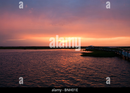 Au coucher du soleil de la baie de Chesapeake Banque D'Images