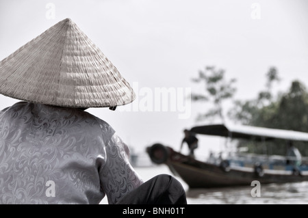 Delta du Mékong & Rizière fonctionne, Delta du Mékong, Vietnam Banque D'Images