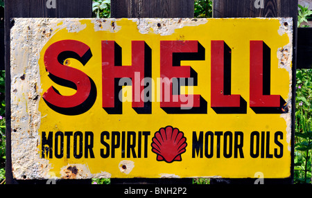 La Shell oil vintage publicité Banque D'Images