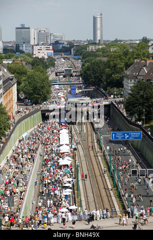 Still-Leben, fermeture de l'autoroute A40, 60 km de long pour un festival culturel, avec plus de 3 millions de spectateurs. Ruhr, Allemagne Banque D'Images