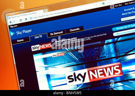 Sky Player. La télévision en direct et la vidéo à la demande (VOD) service Banque D'Images